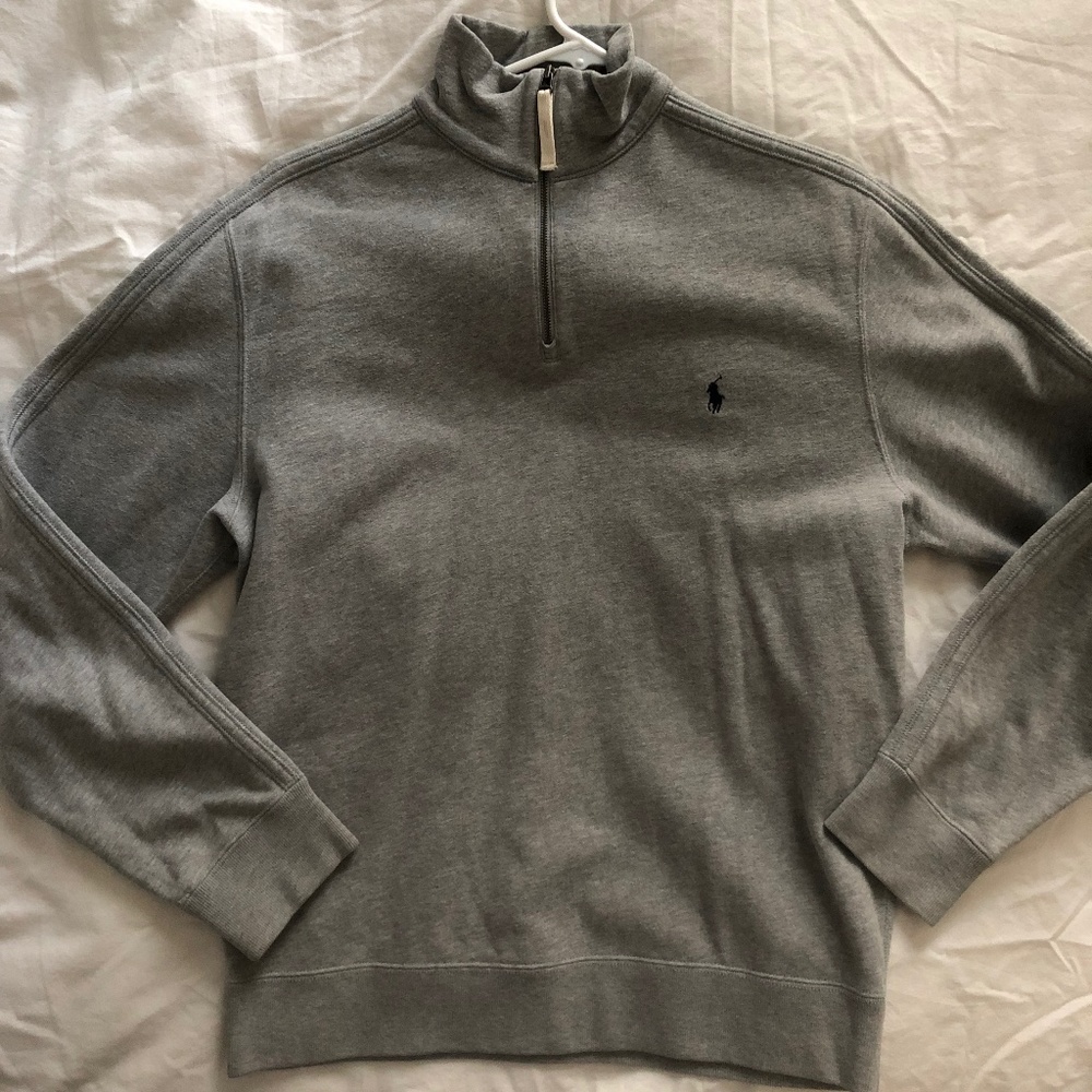 Polo by Ralph Lauren Grey Quarter Zip Pullover Sweater size S